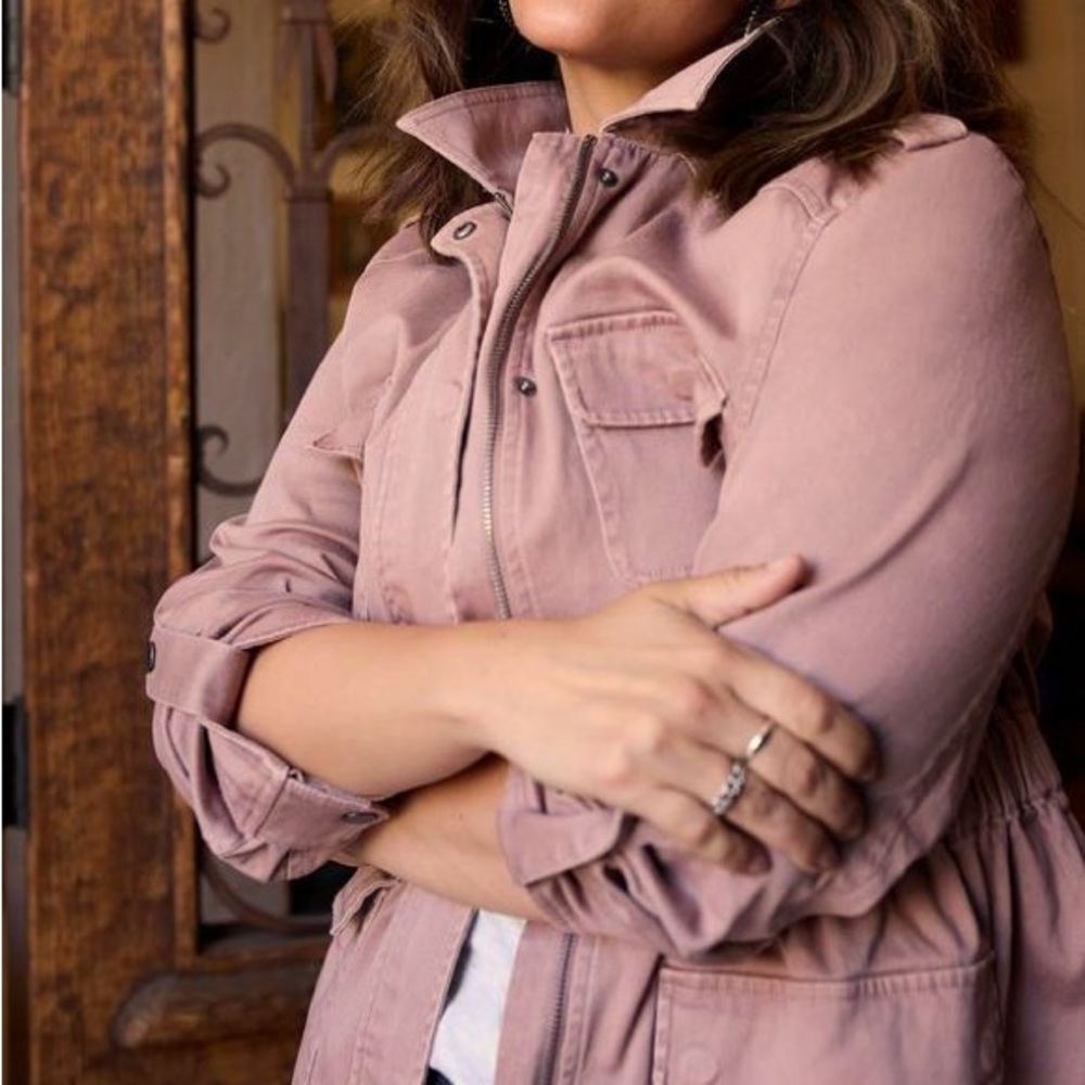 NWOT Torrid Essential Twill Anorak Utility Chore Jacket Pink Clay - Picture 2 of 16